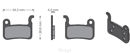 Klocki h-ca tar.JET-09  Shimano/Deore półmetal