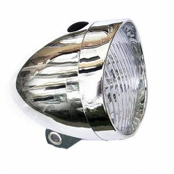 Lampa przednia RETRO 3 LED na bat. JY-592 srebrna